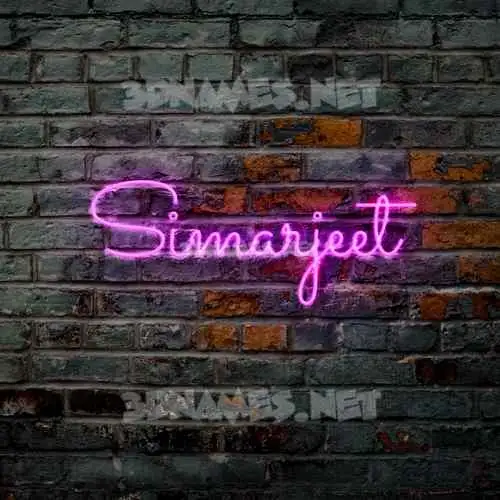 simarjeet in Pink Neon style - 3D name wallpaper