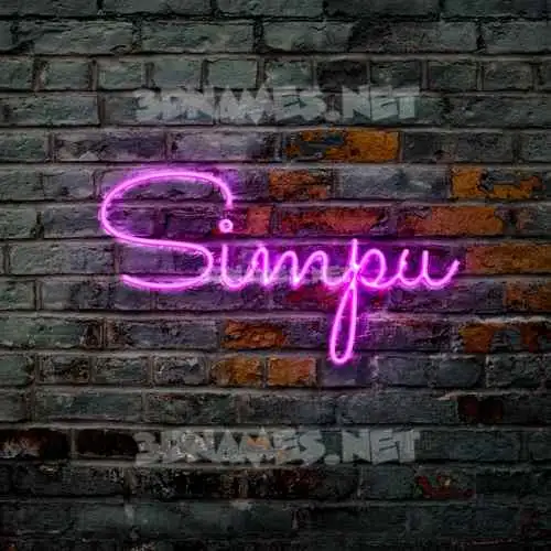 simpu in Pink Neon style - 3D name wallpaper