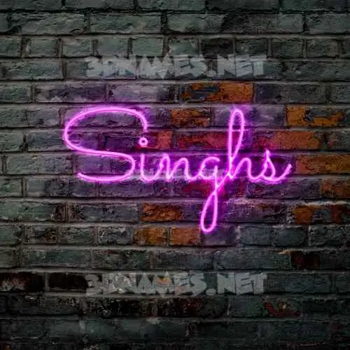 singhs in Pink Neon style - 3D name wallpaper
