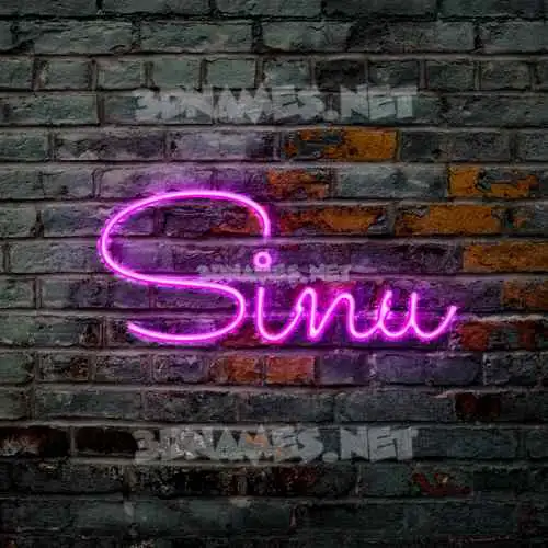 sinu in Pink Neon style - 3D name wallpaper