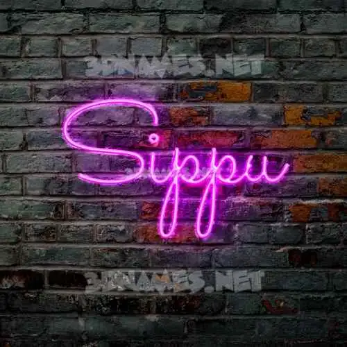 sippu in Pink Neon style - 3D name wallpaper