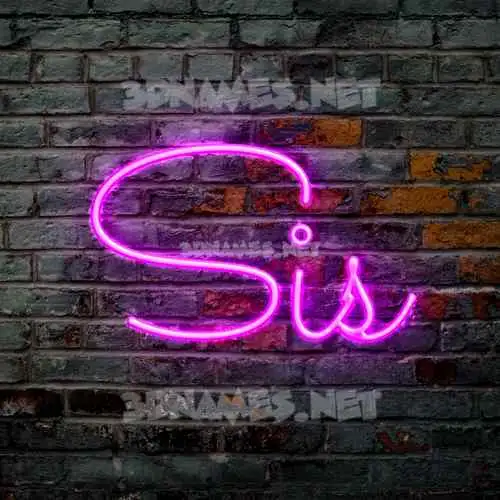 sis in Pink Neon style - 3D name wallpaper sis in Pink Neon style - 3D name wallpaper