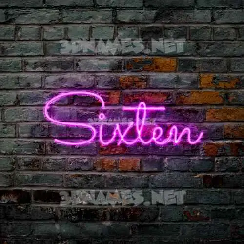 sixten in Pink Neon style - 3D name wallpaper