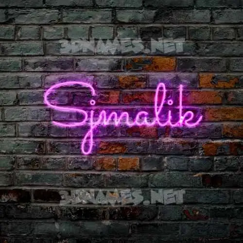 sjmalik in Pink Neon style - 3D name wallpaper