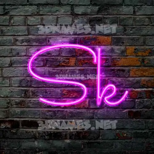 sk in Pink Neon style - 3D name wallpaper sk in Pink Neon style - 3D name wallpaper
