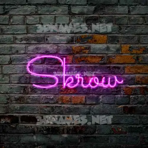 skrow in Pink Neon style - 3D name wallpaper