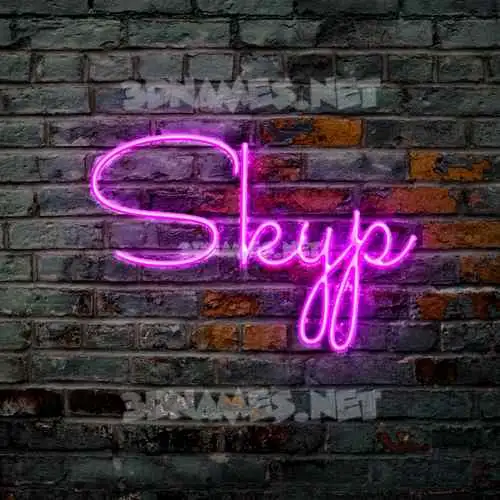 skyp in Pink Neon style - 3D name wallpaper skyp in Pink Neon style - 3D name wallpaper