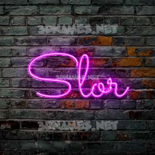 slor in Pink Neon style - 3D name wallpaper