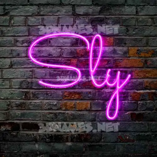 sly in Pink Neon style - 3D name wallpaper