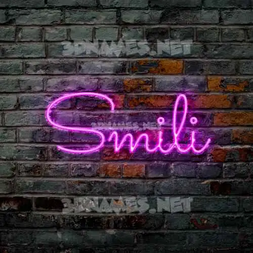 smili in Pink Neon style - 3D name wallpaper