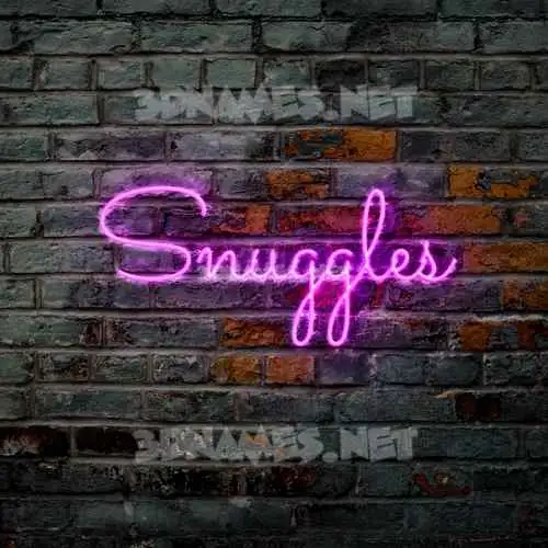 snuggles in Pink Neon style - 3D name wallpaper