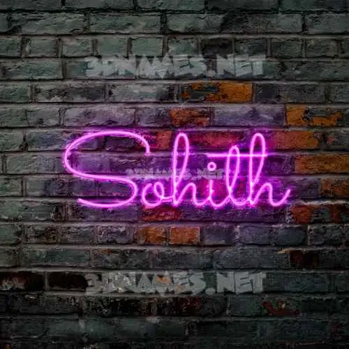 sohith in Pink Neon style - 3D name wallpaper