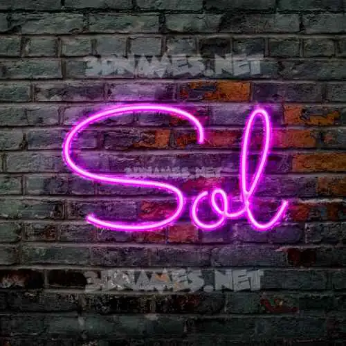 sol in Pink Neon style - 3D name wallpaper sol in Pink Neon style - 3D name wallpaper