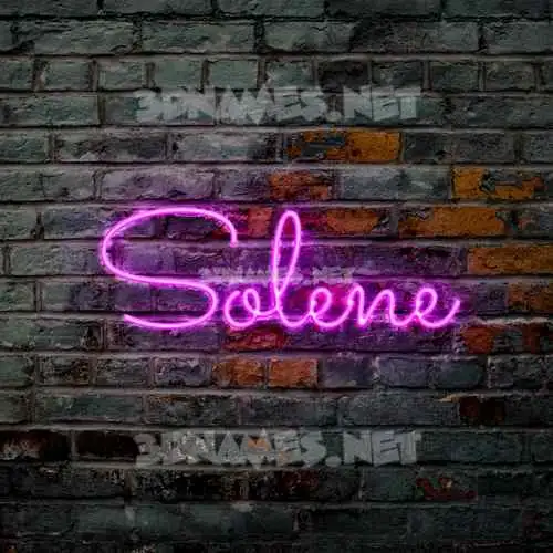 solene in Pink Neon style - 3D name wallpaper