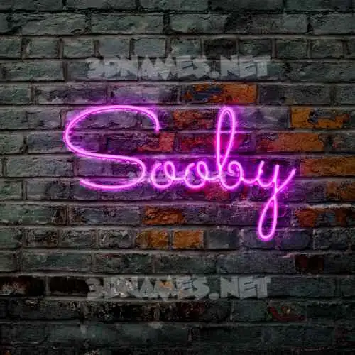 sooby in Pink Neon style - 3D name wallpaper