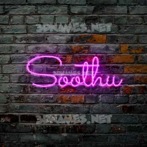soothu in Pink Neon style - 3D name wallpaper