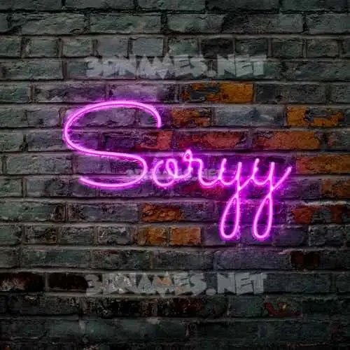 soryy in Pink Neon style - 3D name wallpaper