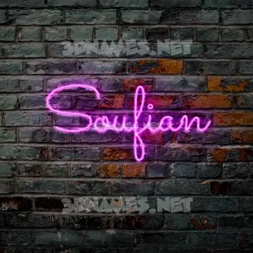 soufian in Pink Neon style - 3D name wallpaper