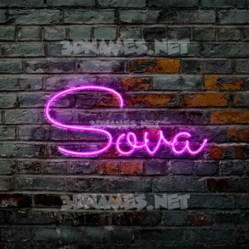 sova in Pink Neon style - 3D name wallpaper sova in Pink Neon style - 3D name wallpaper