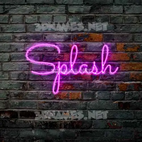 splash in Pink Neon style - 3D name wallpaper