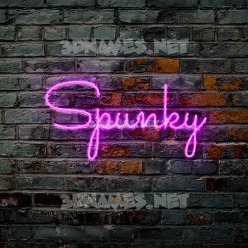 spunky in Pink Neon style - 3D name wallpaper