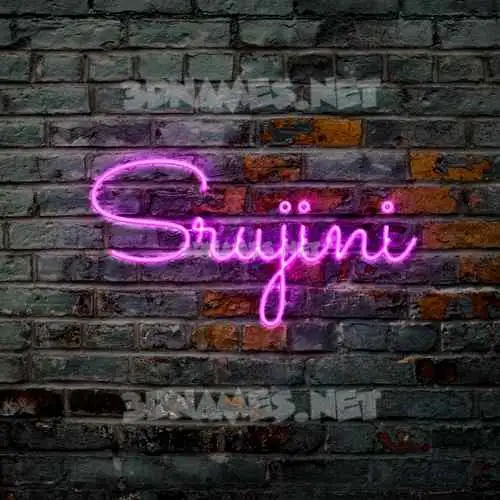 srujini in Pink Neon style - 3D name wallpaper