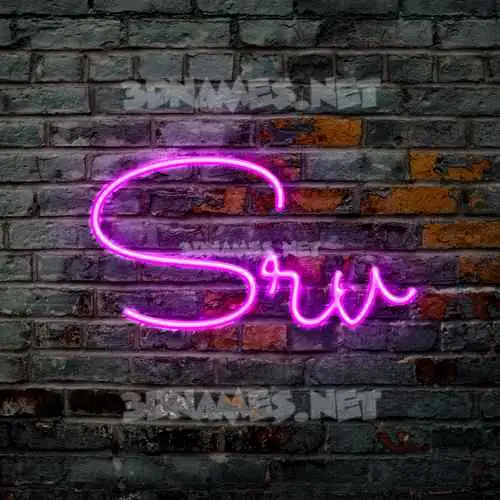 srv in Pink Neon style - 3D name wallpaper