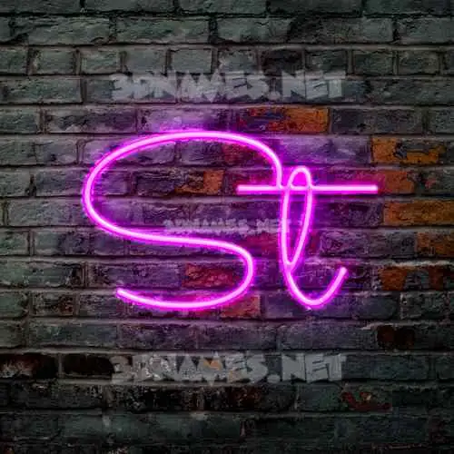 st in Pink Neon style - 3D name wallpaper