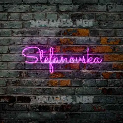 stefanovska in Pink Neon style - 3D name wallpaper stefanovska in Pink Neon style - 3D name wallpaper