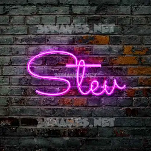 stev in Pink Neon style - 3D name wallpaper