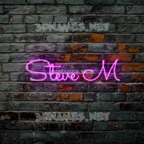 steve m in Pink Neon style - 3D name wallpaper steve m in Pink Neon style - 3D name wallpaper