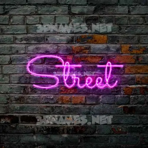 street in Pink Neon style - 3D name wallpaper