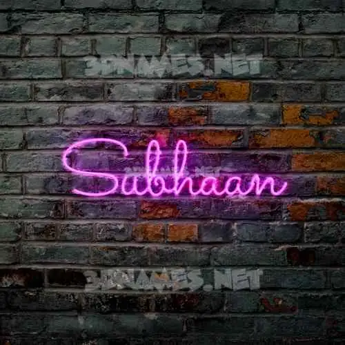 subhaan in Pink Neon style - 3D name wallpaper