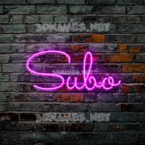 subo in Pink Neon style - 3D name wallpaper