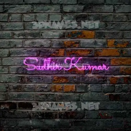 sudhir kumar in Pink Neon style - 3D name wallpaper