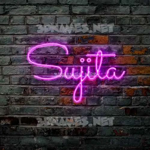 sujita in Pink Neon style - 3D name wallpaper