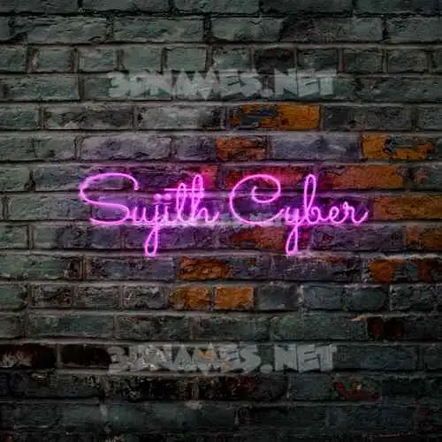 sujith cyber in Pink Neon style - 3D name wallpaper