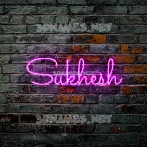 sukhesh in Pink Neon style - 3D name wallpaper