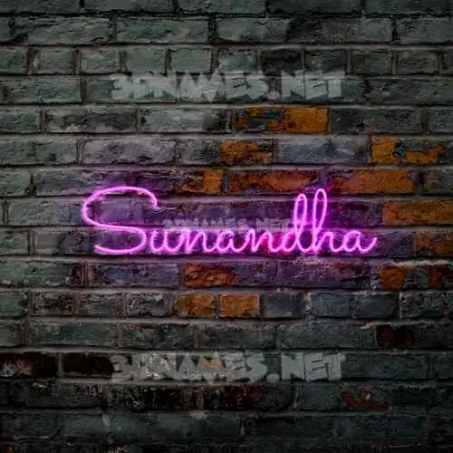sunandha in Pink Neon style - 3D name wallpaper