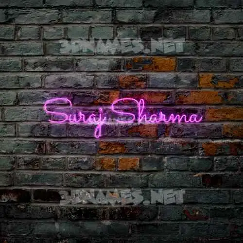 suraj sharma in Pink Neon style - 3D name wallpaper suraj sharma in Pink Neon style - 3D name wallpaper