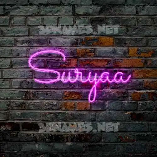 suryaa in Pink Neon style - 3D name wallpaper
