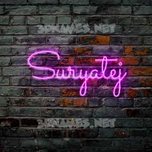 suryatej in Pink Neon style - 3D name wallpaper