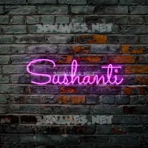sushanti in Pink Neon style - 3D name wallpaper