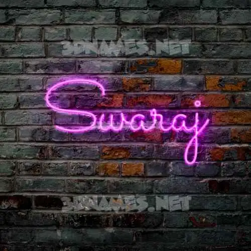 swaraj in Pink Neon style - 3D name wallpaper