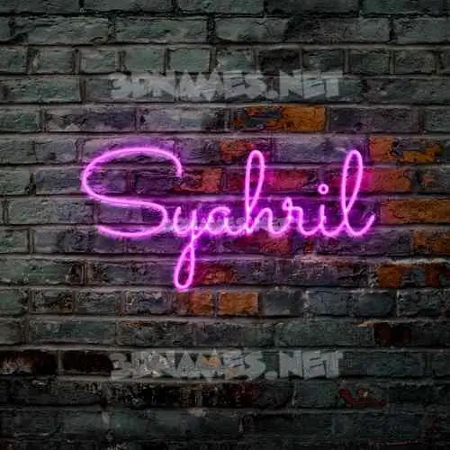syahril in Pink Neon style - 3D name wallpaper syahril in Pink Neon style - 3D name wallpaper