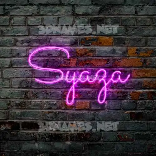 syaza in Pink Neon style - 3D name wallpaper syaza in Pink Neon style - 3D name wallpaper