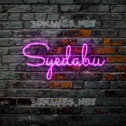 syedabu in Pink Neon style - 3D name wallpaper