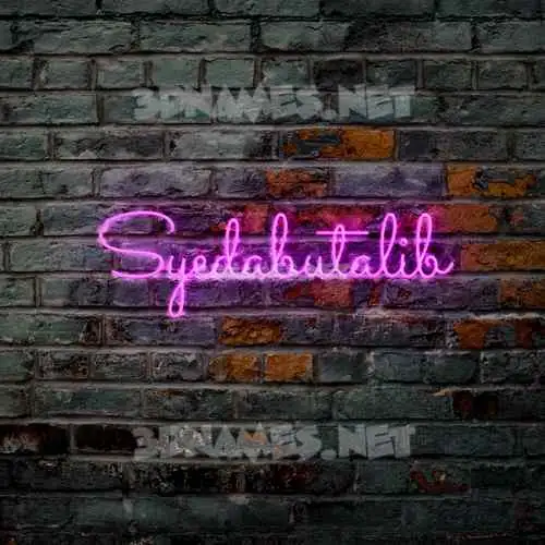 syedabutalib in Pink Neon style - 3D name wallpaper