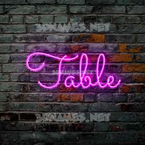 table in Pink Neon style - 3D name wallpaper table in Pink Neon style - 3D name wallpaper