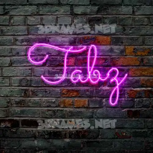 tabz in Pink Neon style - 3D name wallpaper